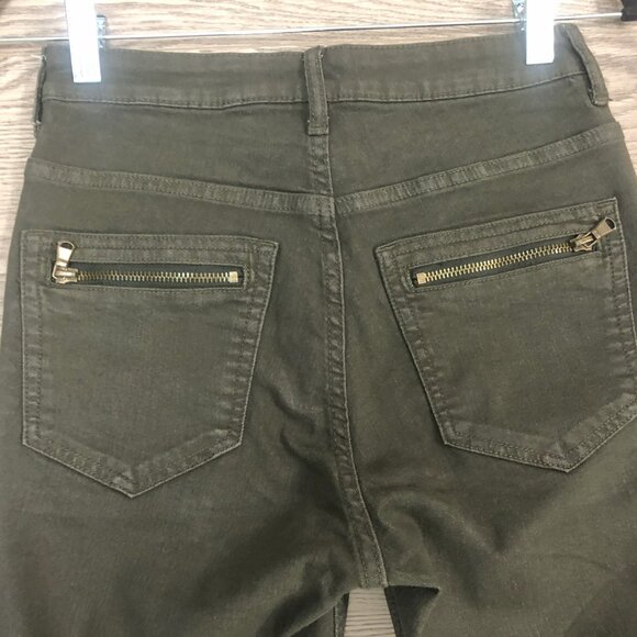 H&M Army Green High-Waisted Skinny Jeans Size 8 - Picture 4 of 5